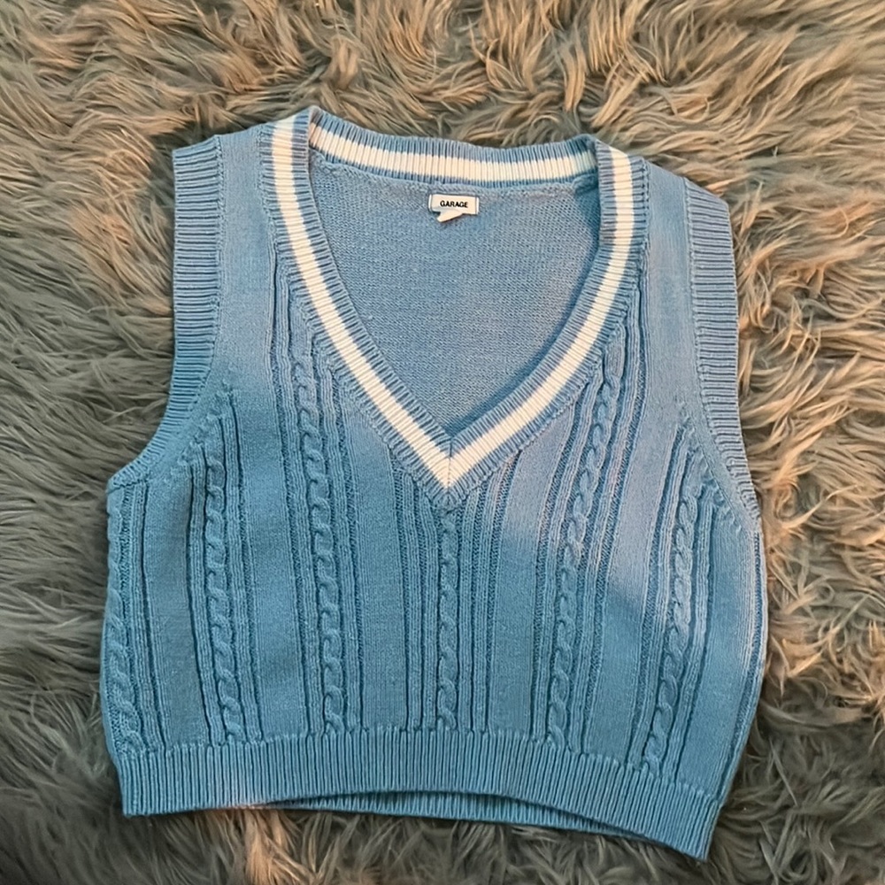 light blue Garage sweater vest